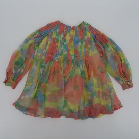 Stella McCartney Kids Girls 3T 3 Years All Silk Watercolor Floral Flower Dress - Picture 6 of 15